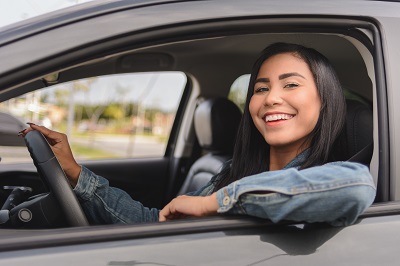 girl in car