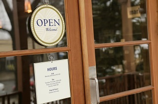 Business with open sign